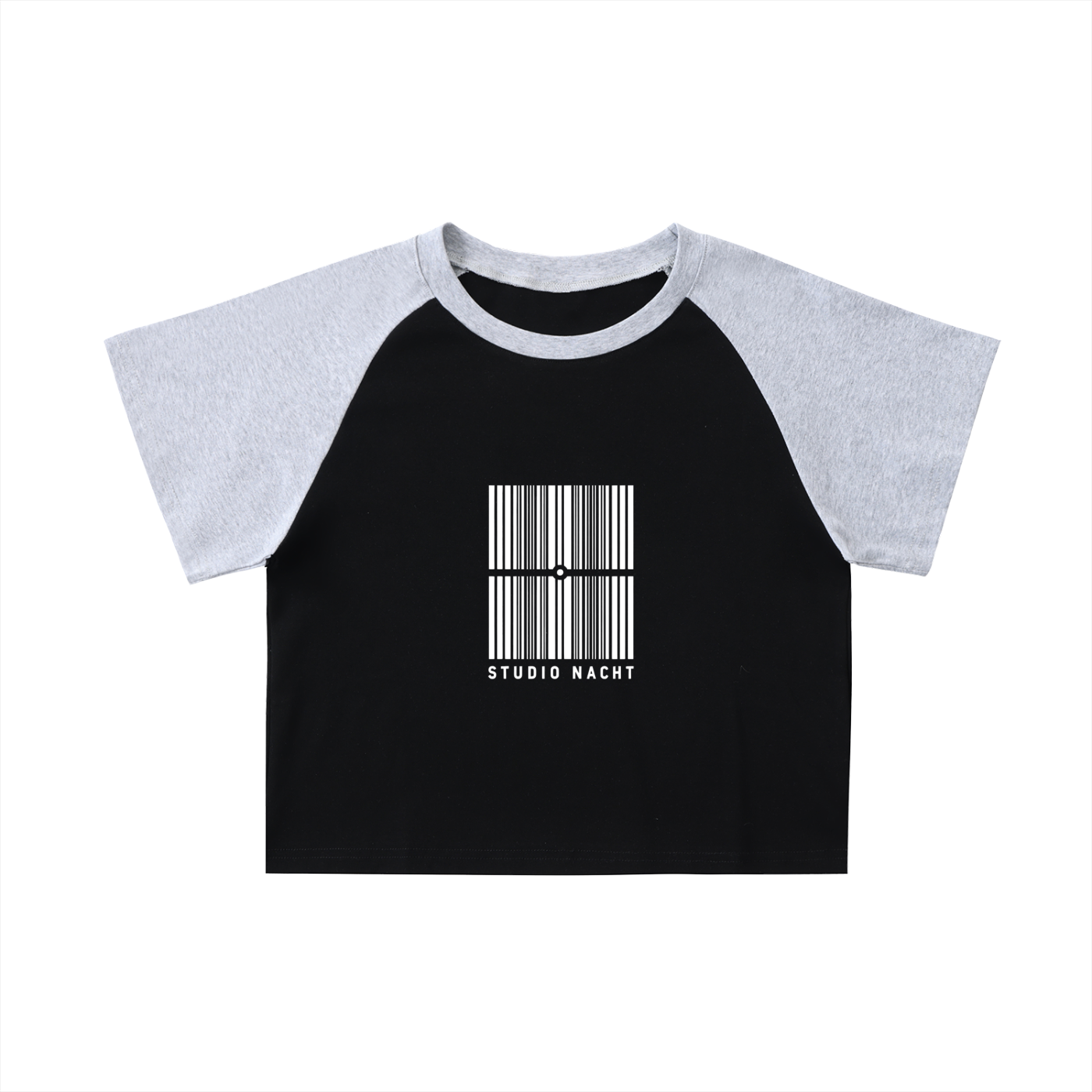 Color-Blocked Raglan Sleeve Crop Top