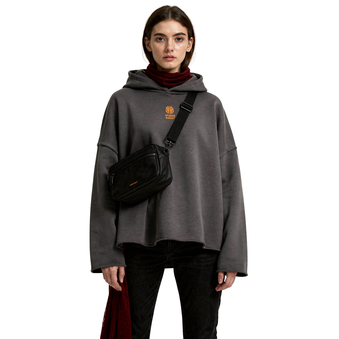 STUDIO NACHT — NO SIGNAL BOXY HOODIE