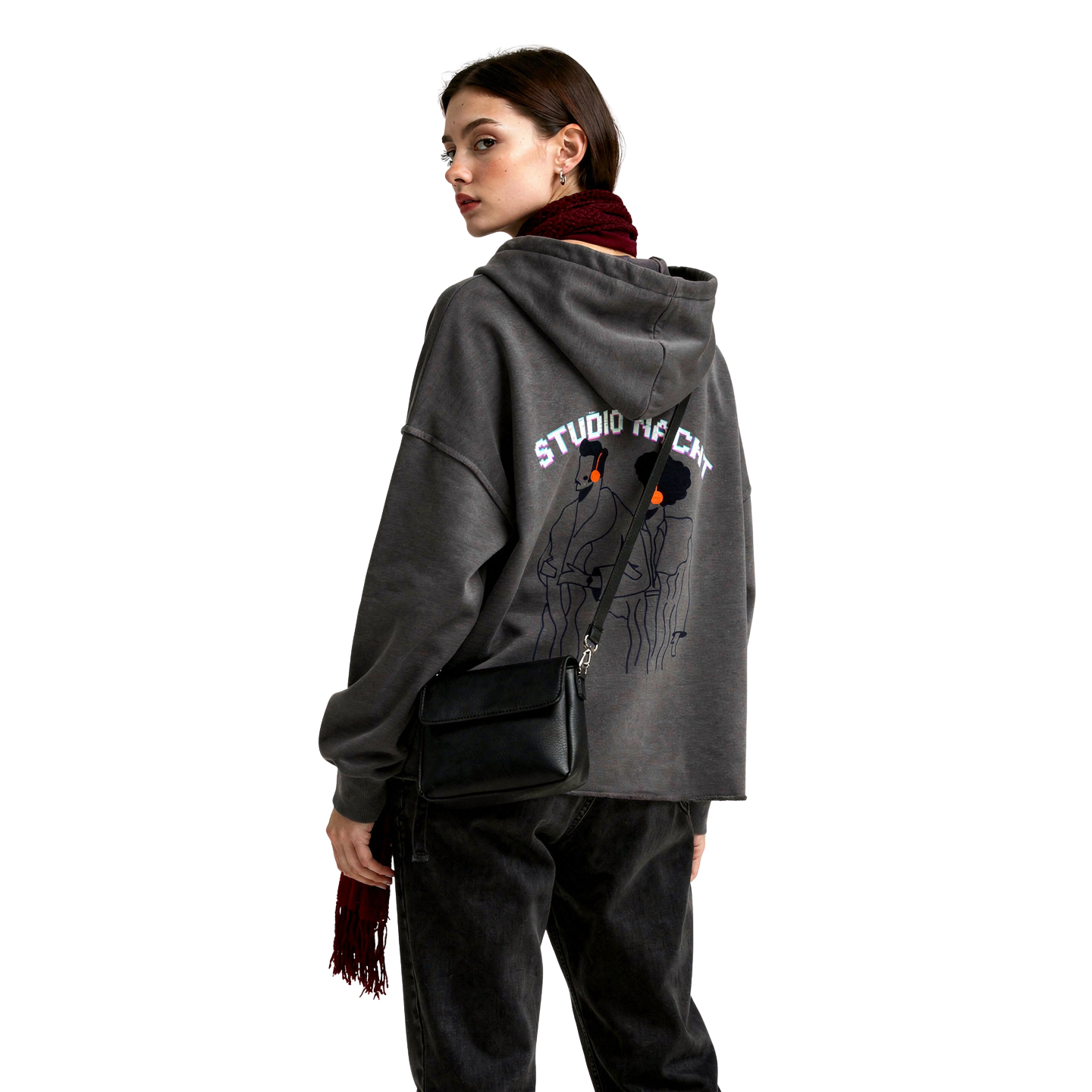 STUDIO NACHT — NO SIGNAL BOXY HOODIE