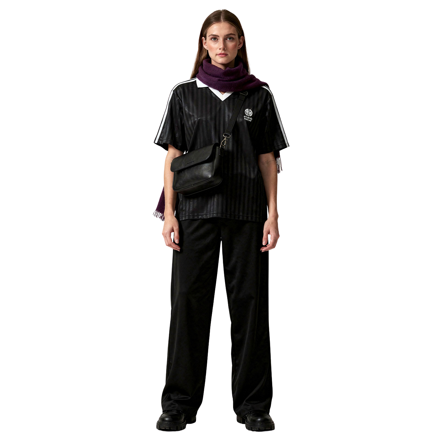 Contrast Collar Striped Soccer Jersey