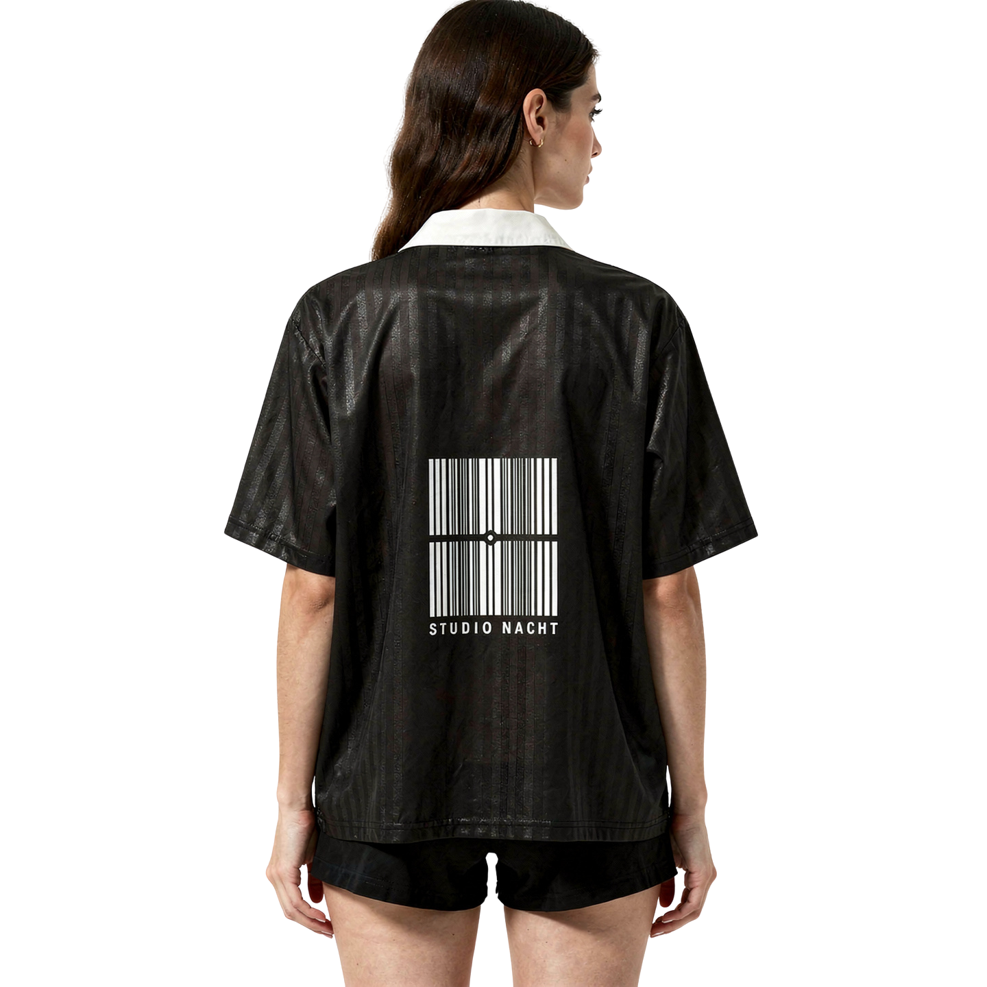 Contrast Collar Striped Soccer Jersey