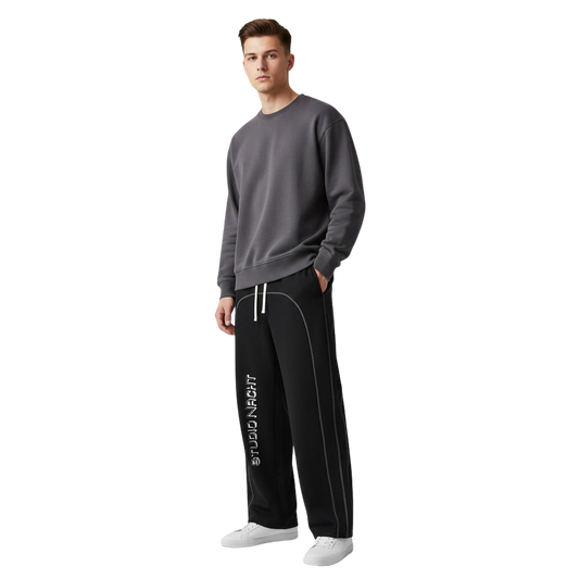 Contrast-Stitched Fleece Sweatpants